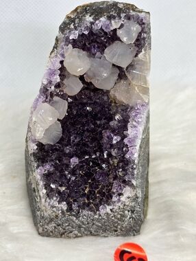 RARE Uruguay Amethyst Druzy Cluster w/ Calcite 🔮 Purple Geode Cathedral Quartz